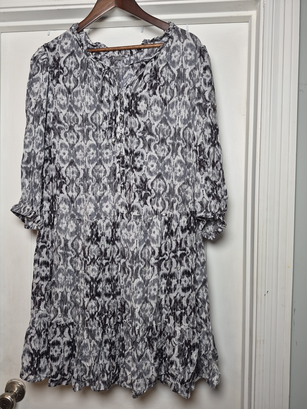 Calvin Klein Black and White Printed Tunic Dress 18W
